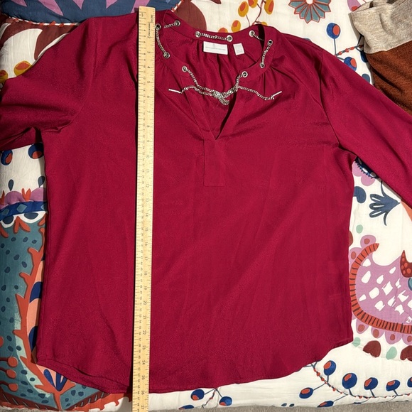NY&CO Fuchsia Blouse w Silver Chain Detail - Picture 7 of 7
